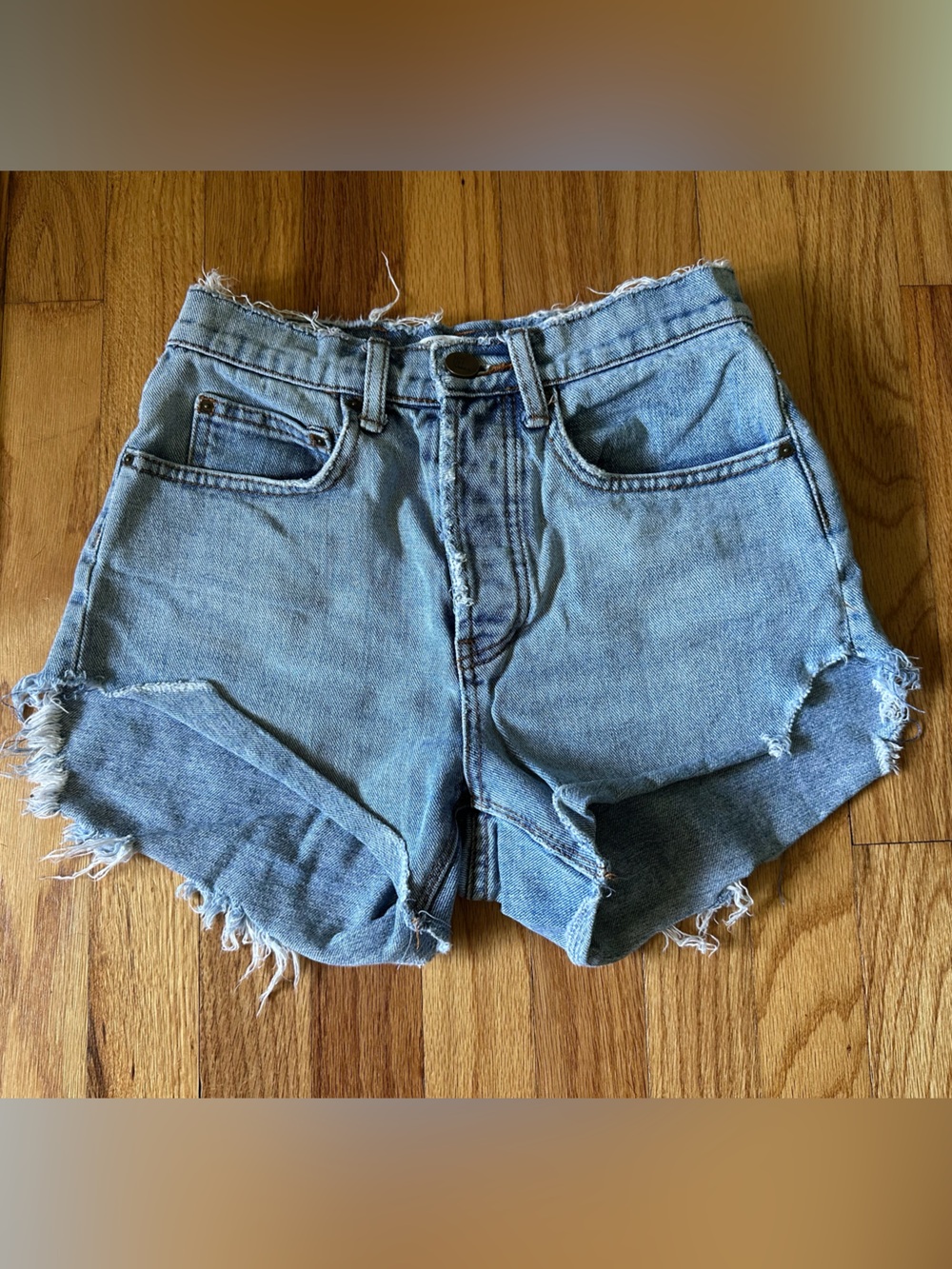 Billabong Light Blue Frayed Hem Denim Shorts